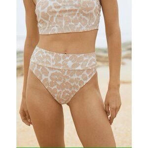 Aerie Leopard High Cut Cheeky Bikini Bottom